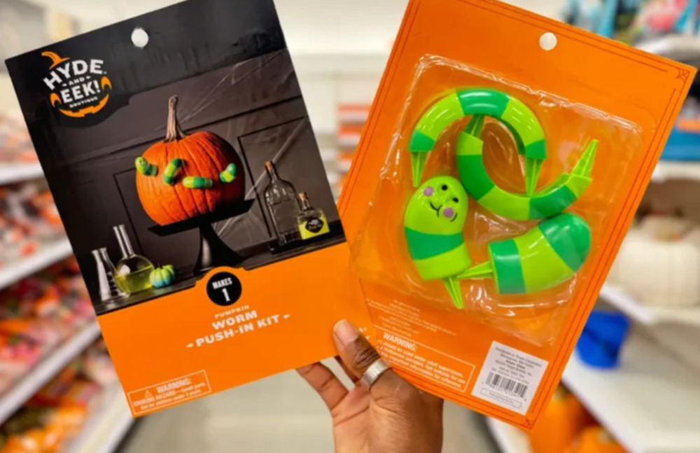 Hyde and Eek - Worm Pumpkin Push-In Kit Halloween Decor NEW Target